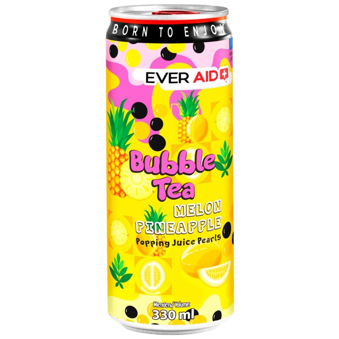 Напій б/а Ever Aid Bubble Tea Melon Pineapple 0.33 л з/б